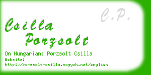 csilla porzsolt business card